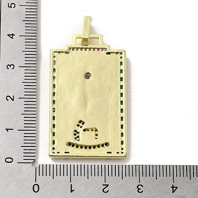 Brass Micro Pave Cubic Zirconia Pendants with Enamel KK-H458-03G-02-1
