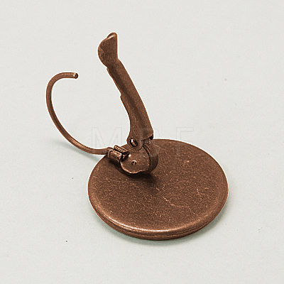 Brass Leverback Earring Findings KK-C1244-16mm-R-NR-1