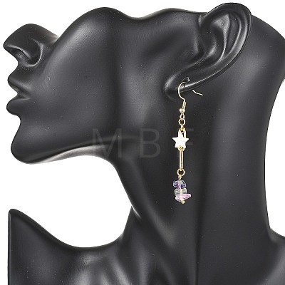 Natural Mixed Stone Nuggets Dangle Earrings EJEW-JE06811-1