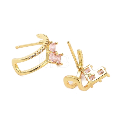 Rack Plating Heart Brass Stud Earrings EJEW-N055-32G-RS-1