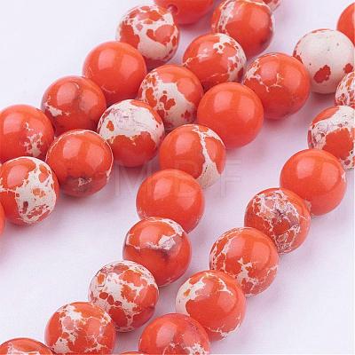 Synthetic Imperial Jasper Beads Strands G-E374-8mm-03A-1