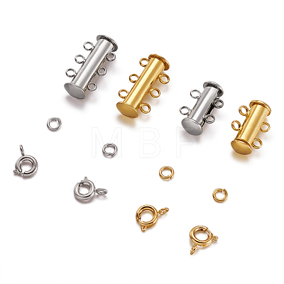 Brass Magnetic Slide Lock Clasps KK-TA0007-17-1