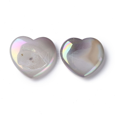 Electroplated Natural Agate Home Heart Love Stones G-Z011-A01-1