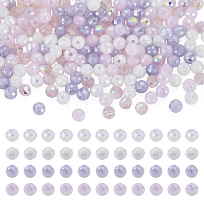200Pcs 4 Colors Electroplate Glass Beads EGLA-TA0013-64-1