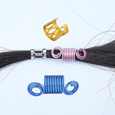 SUNNYCLUE Aluminum Wire Hair Coil Cuffs ALUM-SC0001-05-1