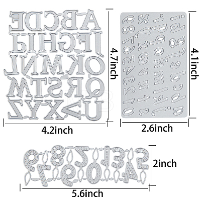 CRASPIRE Number & Alphabet Frame Carbon Steel Cutting Dies Stencils DIY-CP0001-03-1