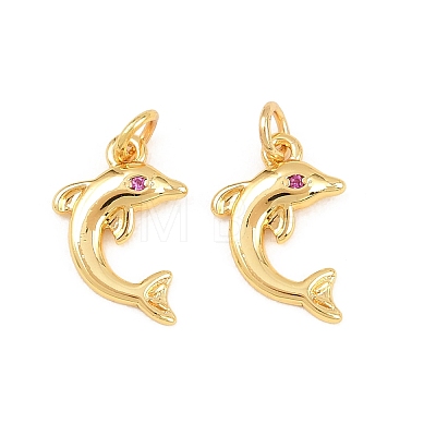 Brass Micro Pave Cubic Zirconia Charms KK-F927-13A-01G-1