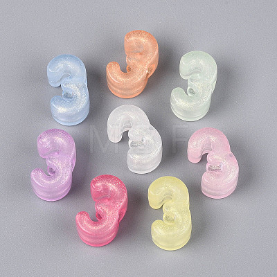 Luminous Frosted Transparent Acrylic Beads TACR-T029-21D-1