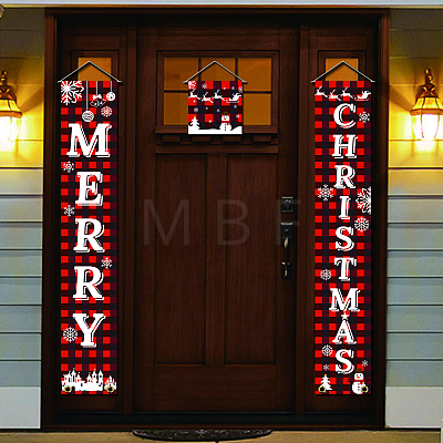 Christmas Polyester Hanging Sign for Home Office Front Door Porch Decorations HJEW-WH0023-009-1