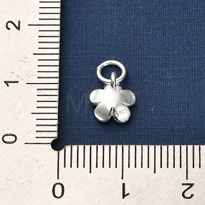 925 Sterling Silver 5-Petal Flower Charms STER-U009-01S-01-1