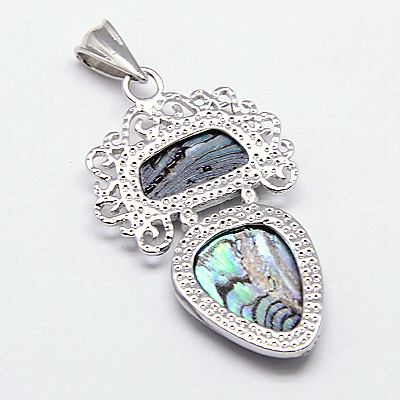 Abalone Shell/Paua Shell Pendants SSHEL-F0001-02-1