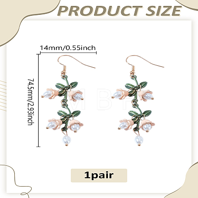 1 Pair Alloy Dangle Earrings EJEW-LP0013-14-1