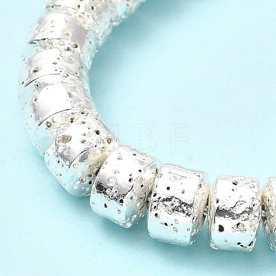 Electroplated Natural Lava Rock Beads Strands G-G984-12S-1