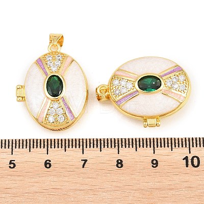 Brass Locket Pendants KK-D232-12G-01-1