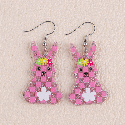 Easter Acrylic Glitter Powder Dangle Earrings FS-WG58748-15-1