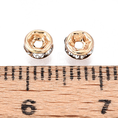 Brass Rhinestone Spacer Beads KK-N273-01A-G-1