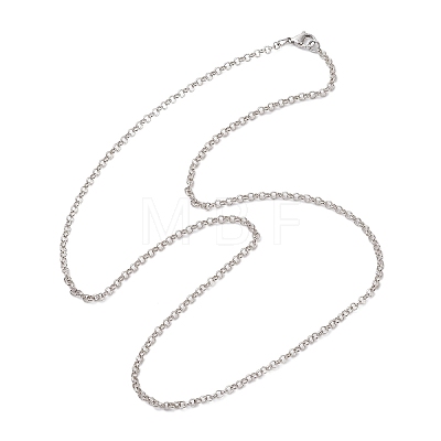 3MM 304 Stainless Steel Rolo Chain Necklaces NJEW-JN05622-01-1