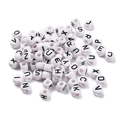 Opaque Acrylic Beads OACR-M020-01B-1