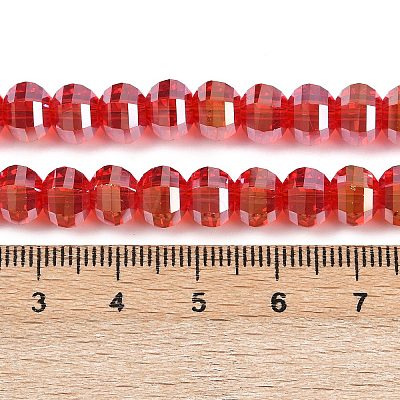 Electroplate Transparent Glass Beads Strands EGLA-B011-08A-AB01-1