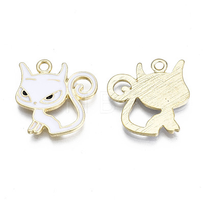 Alloy Enamel Kitten Pendants X-PALLOY-T056-71G-1