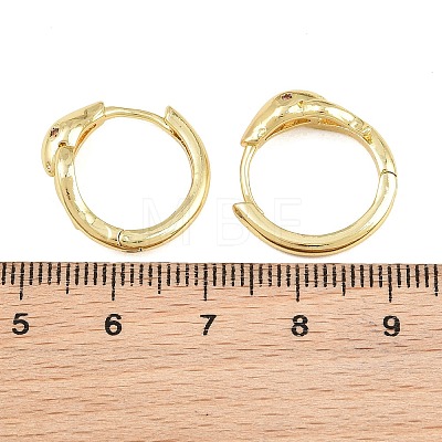 Brass Micro Pave Cubic Zirconia Hoop Earrings KK-CBAD104-04G-F-1