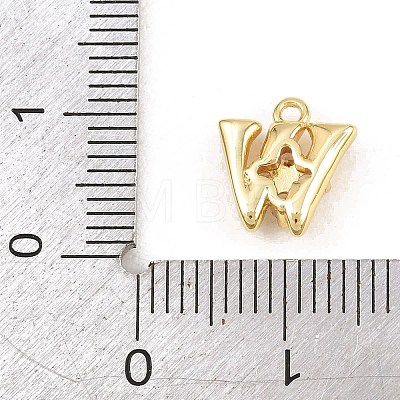 Brass Micro Pave Clear Cubic Zirconia Charms KK-Z151-18G-W-1