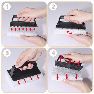 4 Bags Rectangle Polyester Cleaning Brush AJEW-OC0016-29B-1