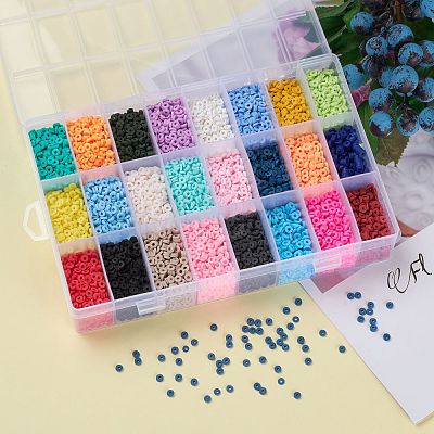 240G 24 Colors Handmade Polymer Clay Beads CLAY-JP0001-08-4mm-1
