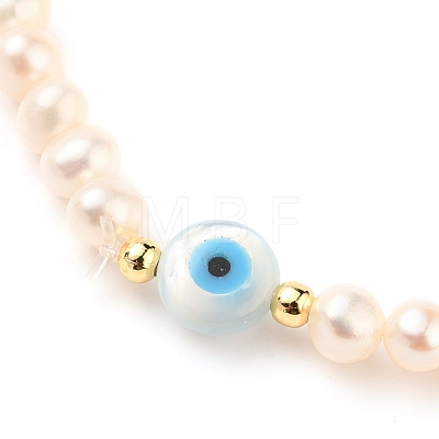 Natural Pearl Beads Stretch Bracelets BJEW-JB05539-02-1