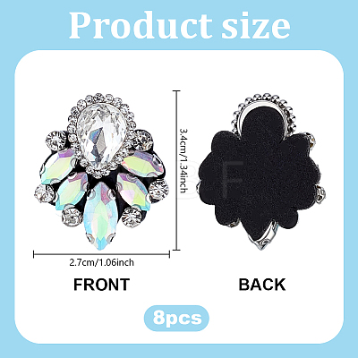 Glass Rhinestone Embroidery Sew on Ornament Accessories PATC-WH0021-070B-1