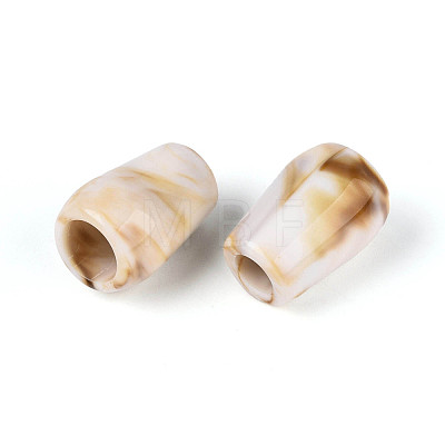 Two Tone Opaque Acrylic European Beads OACR-N157-05-1