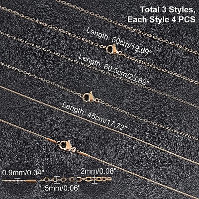 PVD Vacuum Plating 304 Stainless Steel Cable Chain & Snake Chain STAS-UN0018-09G-1
