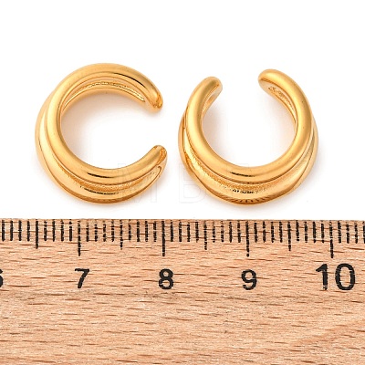 Two-layer C-Shaped 304 Stainless Steel Two Tone Cuff Earrings EJEW-A131-04E-G-1