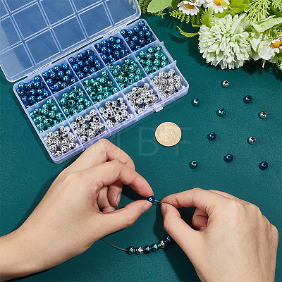 375Pcs 3 Colors ABS Plastic Beads KY-PH0002-43-1