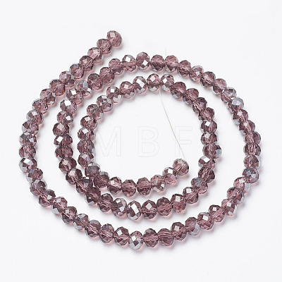 Electroplate Transparent Glass Beads Strands EGLA-A034-T4mm-E05-1