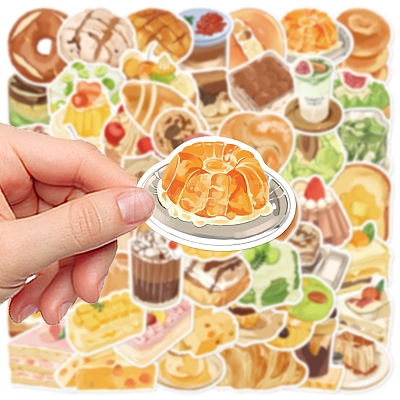 50Pcs Afternoon Tea PVC Waterproof Stickers PW-WGE00E4-01-1