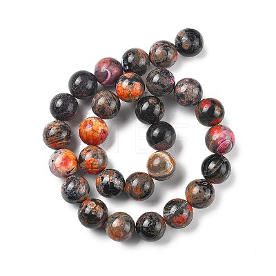 Natural Multi-Color Agate Beads Strands G-A261-B06-14mm-1