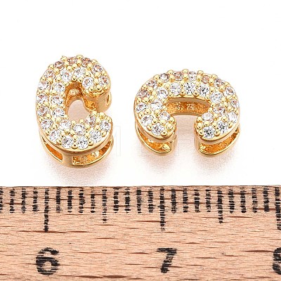 Brass Micro Pave Clear Cubic Zirconia Beads KK-T071-17G-C-1