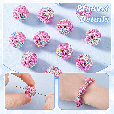 12Pcs Polymer Clay Rhinestone Beads RB-PH0001-46-1
