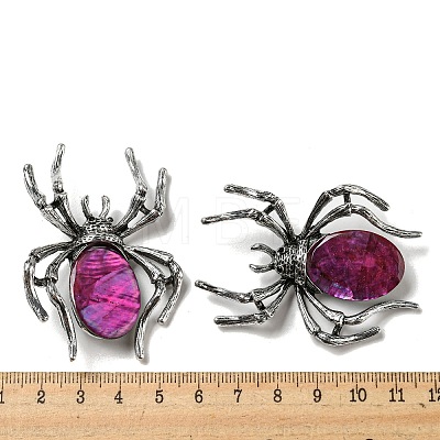 Dual-use Items Alloy Pave Dyed Shell Spider Brooch JEWB-C026-04C-AS-1