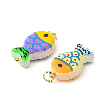 Baking Paint Glass Enamel Pendants PALLOY-JF05998-1