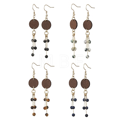 Natural Mixed Stone Dangle Earrings EJEW-JE06987-1