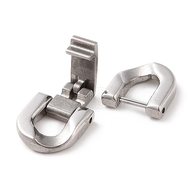 304 Stainless Steel Fold Over Clasps STAS-B029-05C-1