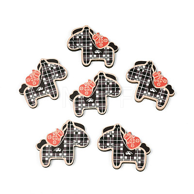 Printed Wooden Pendants WOOD-T033-01E-1