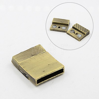 Brass Magnetic Clasps with Glue-in Ends KK-K005-AB-NF-1