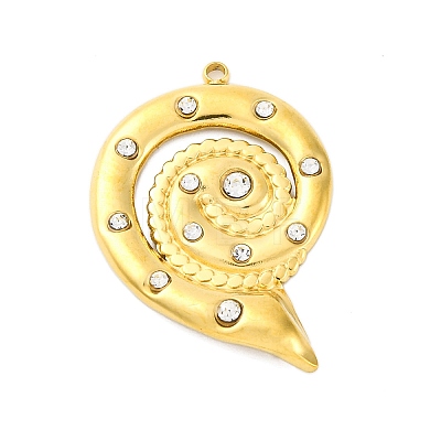 304 Stainless Steel Pendants STAS-V004-07G-02-1