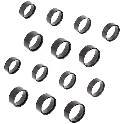 Unicraftale 14Pcs 7 Size 304 Stainless Steel Plain Band Rings Set RJEW-UN0002-90EB-1