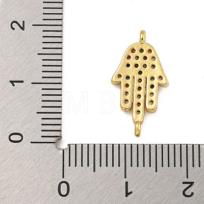 Rack Plating Brass Micro Pave Cubic Zirconia Palm Connector Charms KK-C074-41G-1