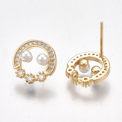 Brass Stud Earring Findings X-KK-T038-480G-1