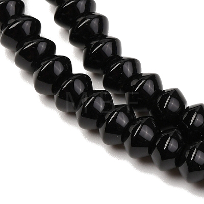 Natural Black Onyx Beads Strands G-P161-20-6x4mm-1